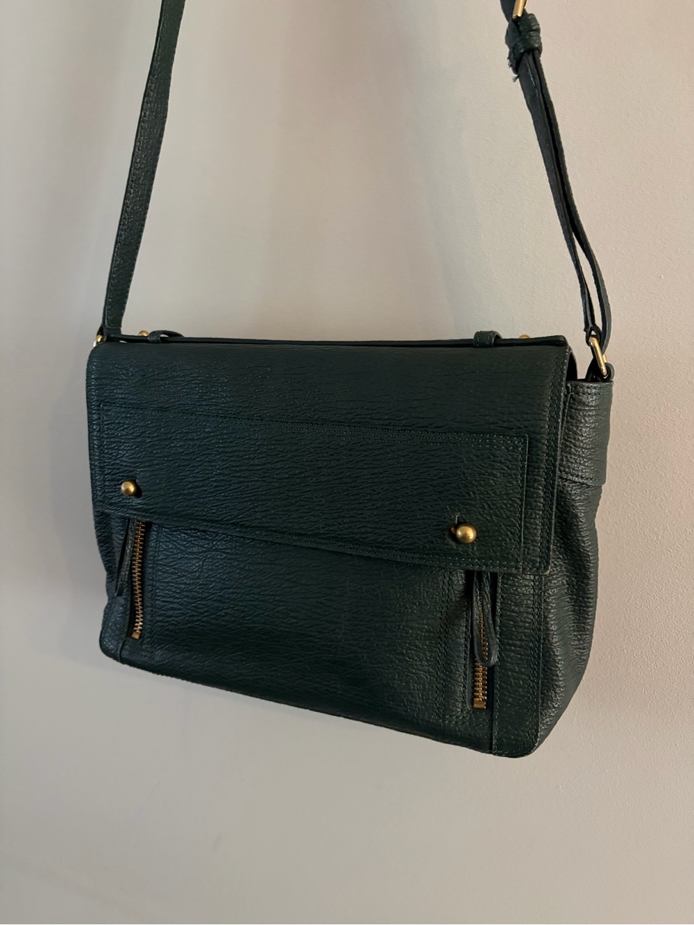 3.1 Phillip Lim Pashli Leather Messenger Satchel Bag in Green image 4